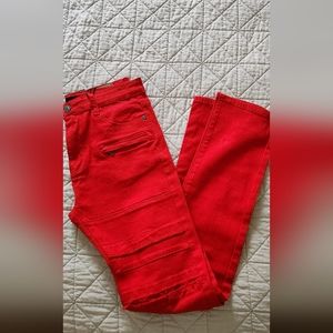 Red denim skinny jeans size 20